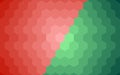 Abstract Hexagon green-red gradient background, honeycomb design background.