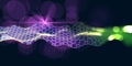 Abstract hexagon grid technology defocus  background. Artificial intelligence. Algorithms deep learning. Virtual reality. Data Royalty Free Stock Photo