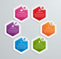 Abstract hexagon infographics template.