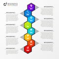 Abstract hexagon infographics. Timeline design template. Vector