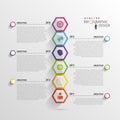 Abstract hexagon infographics. Timeline template. Vector