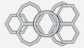 Abstract Hexagon Interlocking Rings Geometric, vector design Generative AI Royalty Free Stock Photo