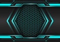 Abstract hexagon modern mesh futuristic technology background blue and black metallic frame layout  design Royalty Free Stock Photo