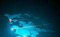 Abstract hexagon movement tech innovative background design concept