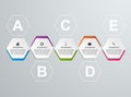 Abstract hexagon options infographics template.