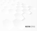 Abstract. Hexagon paper geometric. white Background ,light and shadow .Vector Royalty Free Stock Photo