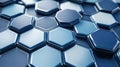 Abstract Hexagon Pattern: Blue Geometric 3D Render Royalty Free Stock Photo