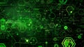 abstract hexagon pattern green background, digital cyberspace and technology concept wallpaper, virtual surface backdrop Royalty Free Stock Photo