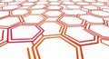 Abstract Hexagon Pattern with Red Gradient Lines on White Background Royalty Free Stock Photo