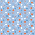 Abstract hexagon pattern vector seamless blue orange white geometric background minimalist honeycomb flat design illustration. Royalty Free Stock Photo