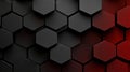 Abstract Hexagon Patterned Background with Black and Crimson Shades, Geometric Design Elements Royalty Free Stock Photo