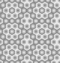 Abstract hexagon seamless pattern from striped elements. Hexagonal shaped grid