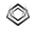 Abstract Hexagon Shape with Dotted Texture Vector Royalty Free Stock Photo