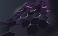 Abstract hexagonal background. Futuristic 3D in vector illustration. Geometric hexagon. graphite cells. Polygonal dark