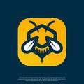 Abstract hexagonal bee vector logo