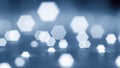 Abstract Hexagonal Bokeh Lights on Dark Background Royalty Free Stock Photo