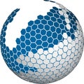 Abstract hexagonal 3d sphere vector background