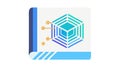 Abstract Hexagonal Data Cube, Blockchain and Digital Information Concept, vector design Generative AI Royalty Free Stock Photo