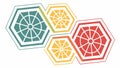Abstract Hexagonal Elements with Internal Patterns, vector design Generative AI Royalty Free Stock Photo
