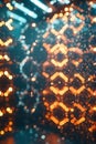 Abstract hexagonal glowing pattern, dynamic futuristic grid, intricate tech background, Portrait Images Generative AI Royalty Free Stock Photo