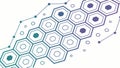 Abstract Hexagonal Grid with Connected Nodes and Dots, vector design Generative AI Royalty Free Stock Photo