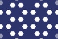 Abstract hexagonal grid in midnight blue, geometric honeycomb pattern. Technology concept