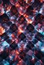 Abstract Hexagonal Grid Pattern with Glowing Red and Blue Hues, Tech Art, Portrait Images Generative AI Royalty Free Stock Photo