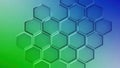 Abstract Hexagonal Grid Pattern with Green to Blue Gradient Background geometric Royalty Free Stock Photo