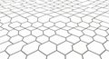 Abstract Hexagonal Grid Pattern Perspective on White Background Royalty Free Stock Photo