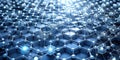 Abstract hexagonal network structure with interconnected nodes and glowing elements. Generative AI Royalty Free Stock Photo