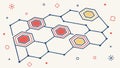 Abstract hexagonal network, symbolizing data, connection, and technology, vector design Generative AI Royalty Free Stock Photo