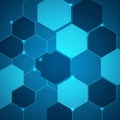 Abstract Hexagonal Pattern, Blue Geometric Background, Modern Technology, vector design Generative AI Royalty Free Stock Photo