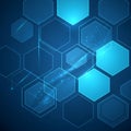 Abstract Hexagonal Pattern, Blue Geometric Background, Modern Technology, vector design Generative AI Royalty Free Stock Photo