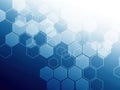 Abstract hexagonal pattern in blue and white Royalty Free Stock Photo