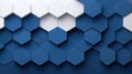 Abstract Hexagonal Pattern in Blue and White with Modern Geometric Design Elements Royalty Free Stock Photo