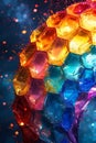 Abstract Hexagonal Pattern, Colorful Geometric Design, Modern Technology, Portrait Images Generative AI Royalty Free Stock Photo