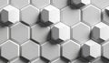 Abstract Hexagonal Pattern: A 3D Render of Interlocking Grey Hexagons Royalty Free Stock Photo