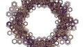 Abstract Hexagonal Pattern Forming a Circular Frame on a White Background Royalty Free Stock Photo