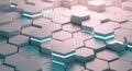 Abstract hexagonal pattern with futuristic neon glowing edges and depth Royalty Free Stock Photo
