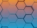 Abstract hexagonal pattern in gradient colors Royalty Free Stock Photo