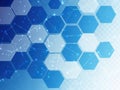 Abstract hexagonal pattern with gradient shades of blue Royalty Free Stock Photo