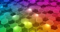 Abstract Hexagonal Pattern Rainbow Gradient Background Royalty Free Stock Photo
