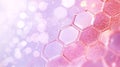 Abstract Hexagonal Pattern with Sparkling Pink and Purple Bokeh Royalty Free Stock Photo
