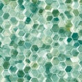 Abstract hexagonal pattern with translucent green and white geometric shapes image Royalty Free Stock Photo