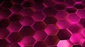 Abstract Hexagonal Pattern in Vivid Pink Shades - Modern Background Design