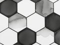Abstract hexagonal pattern with watercolor textures in black and white Royalty Free Stock Photo
