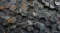 Abstract hexagonal rock wall texture