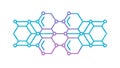 Abstract Hexagonal Structure, Molecular Chemistry Tech Design, vector design Generative AI Royalty Free Stock Photo