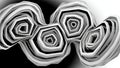 Abstract Hexagonal Swirls in Monochrome Gradient Flowing Organic Form Royalty Free Stock Photo