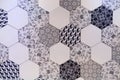 Hexagonal tile mosaic background design Royalty Free Stock Photo